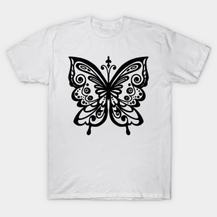 Butterfly, ornament, drawing, print, original picture, black and white, Gothic T-Shirt